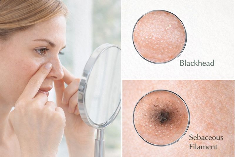 blackheads vs sebaceous filaments comparison chart
