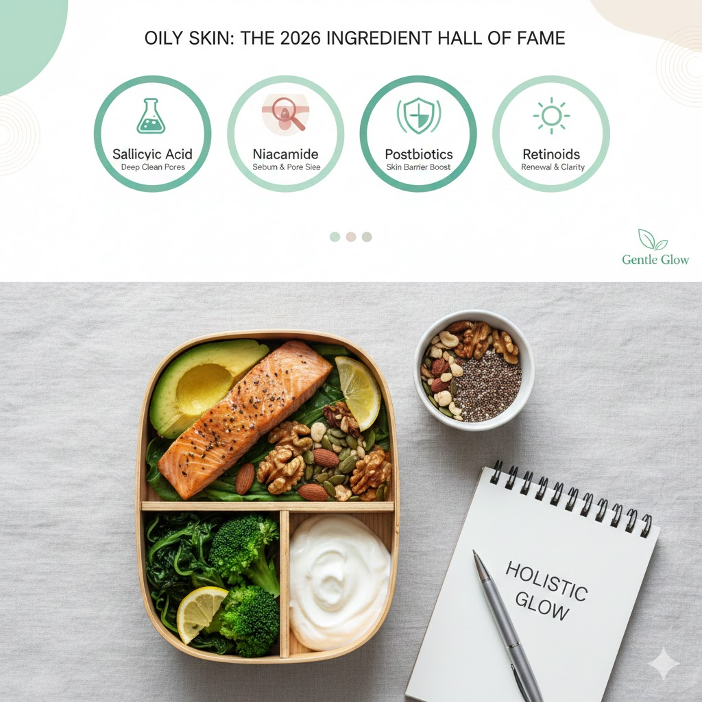 Comparison chart of key ingredients for oily and acne-prone skin