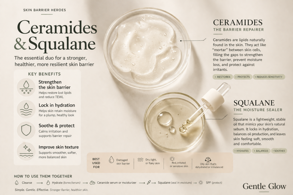 how to fix a damaged skin barrier ingredients ceramides and squalane for oily acne prone skin